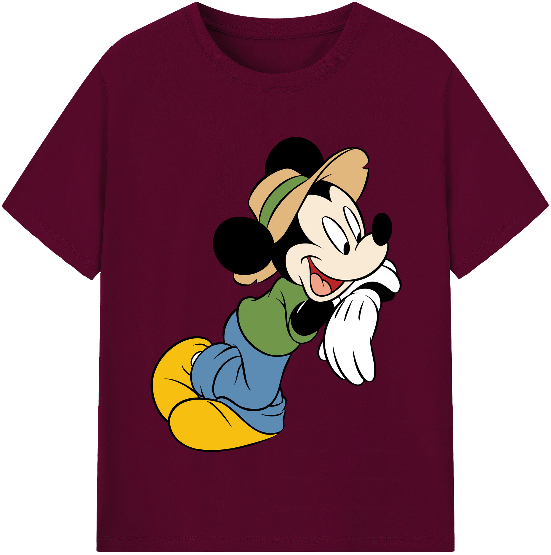 （画像用） ミッキーマウス Mickey Mouse レディースカジュアルプリントTシャツ（綿100％）